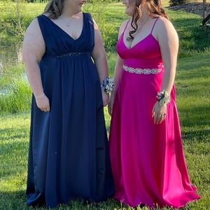 Pink satin floor length dress worn 1 time bought for 750